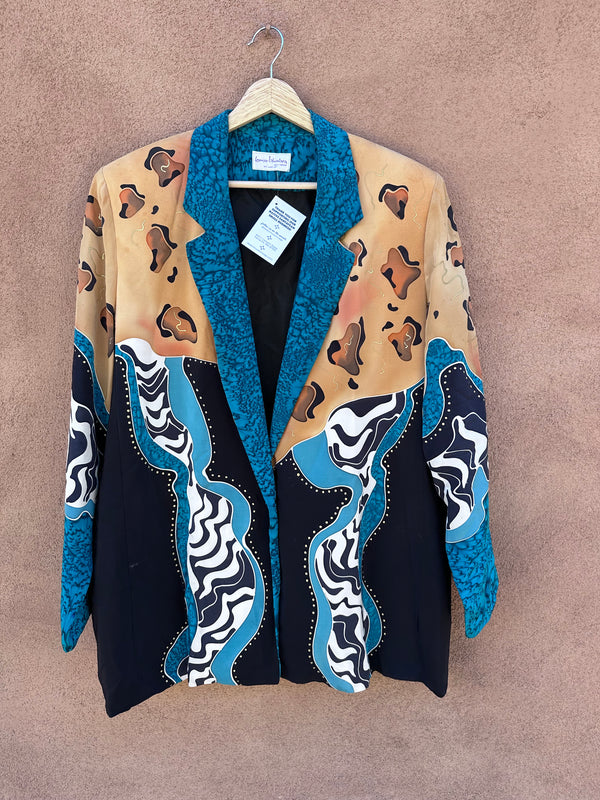 Louise Blumberg Abstract Blazer