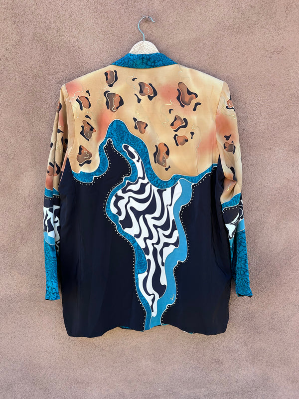 Louise Blumberg Abstract Blazer