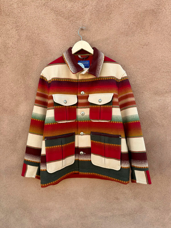 Rare Pendleton Santa Fe Stripe Men's Wool Jacket - large