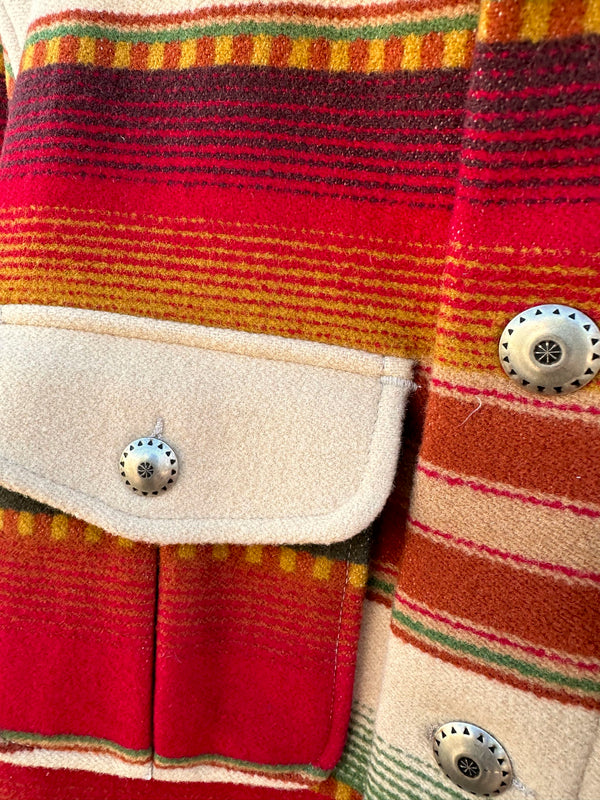 Rare Pendleton Santa Fe Stripe Men's Wool Jacket - large