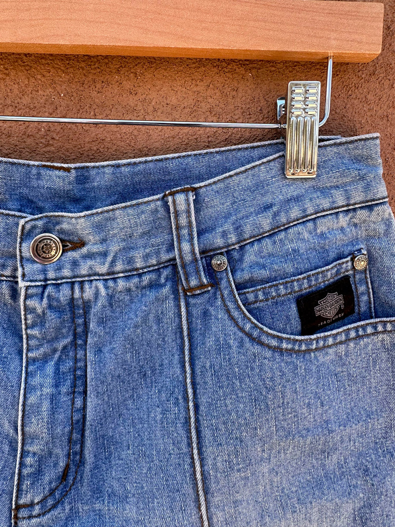 Embroidered & Flared 90's Harley Davidson Jeans, 6