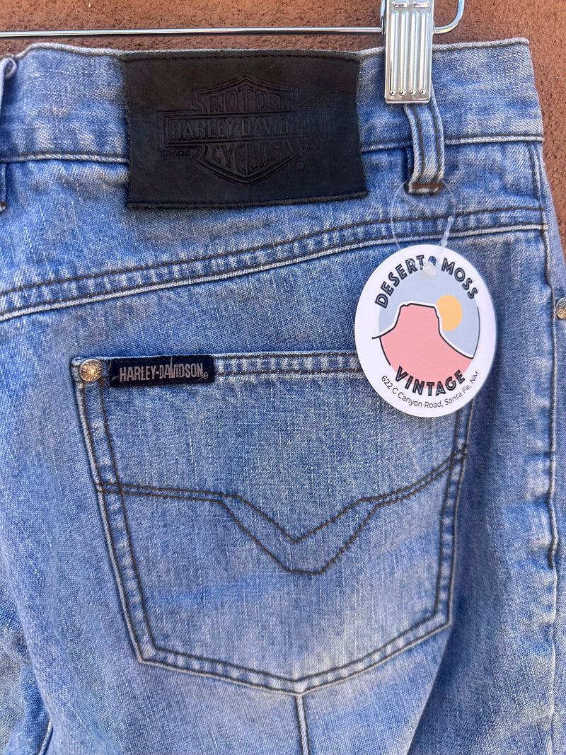 Embroidered & Flared 90's Harley Davidson Jeans, 6