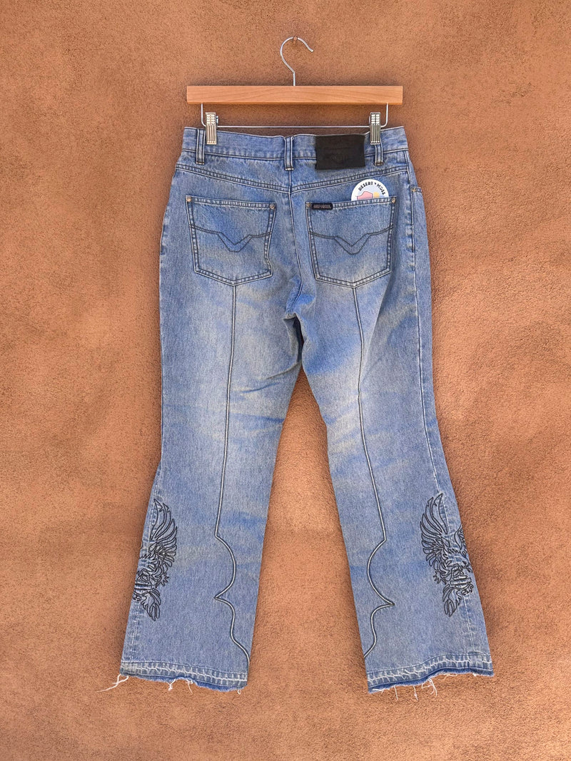 Embroidered & Flared 90's Harley Davidson Jeans, 6