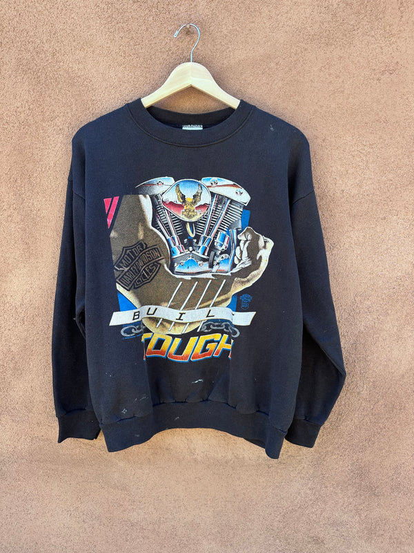 1990 Harley Davidson Built Tough Sweatshirt - as is