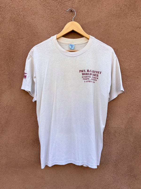 1990 Paul McCartney World Tour Crew T-shirt, Large - as is