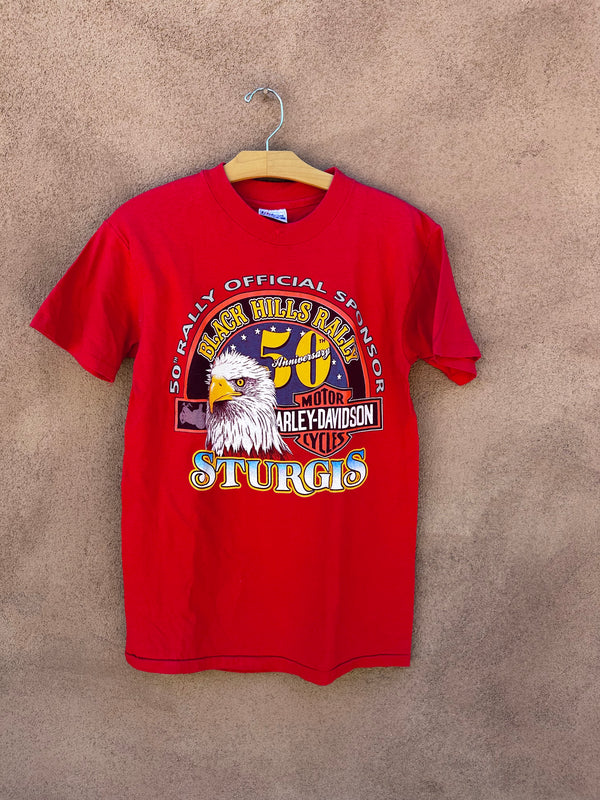 Red Harley T-shirt 50th Anniversary Black Hills Rally