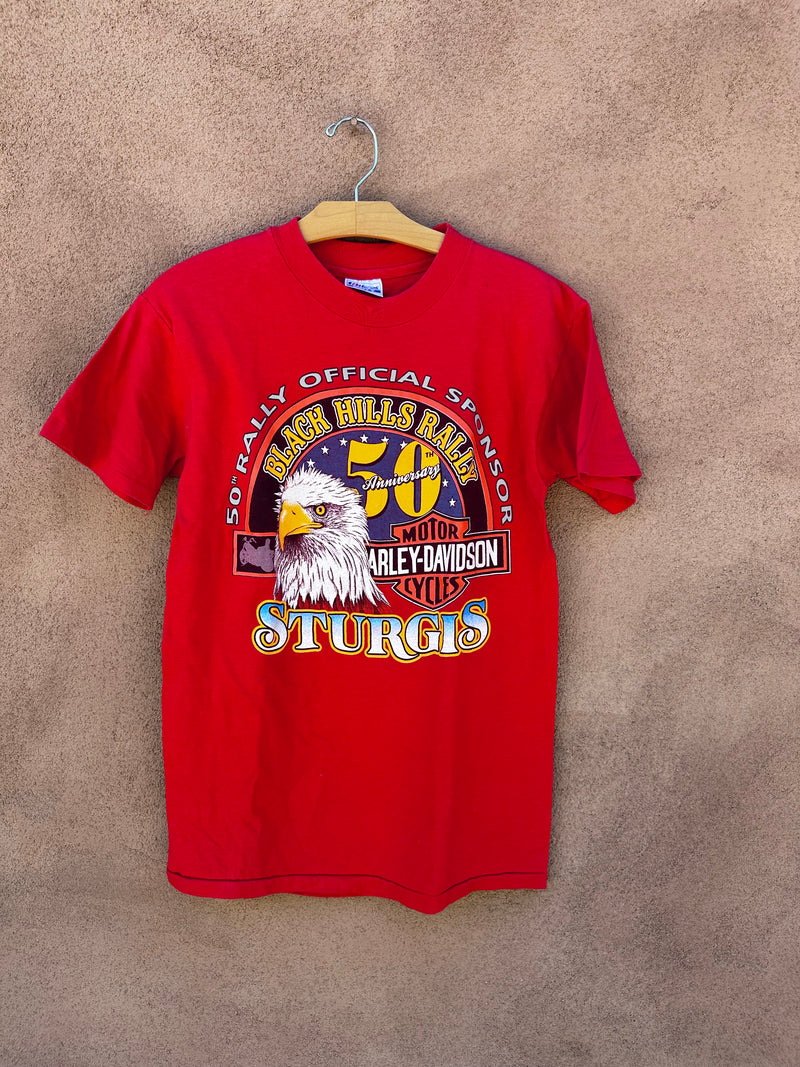 Red Harley T-shirt 50th Anniversary Black Hills Rally