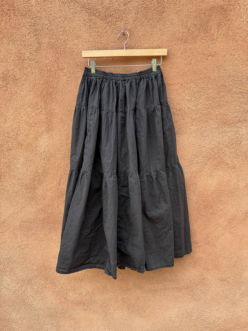 Faded Black New Mexico Style Broom Skirt
