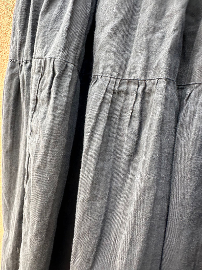 Faded Black New Mexico Style Broom Skirt