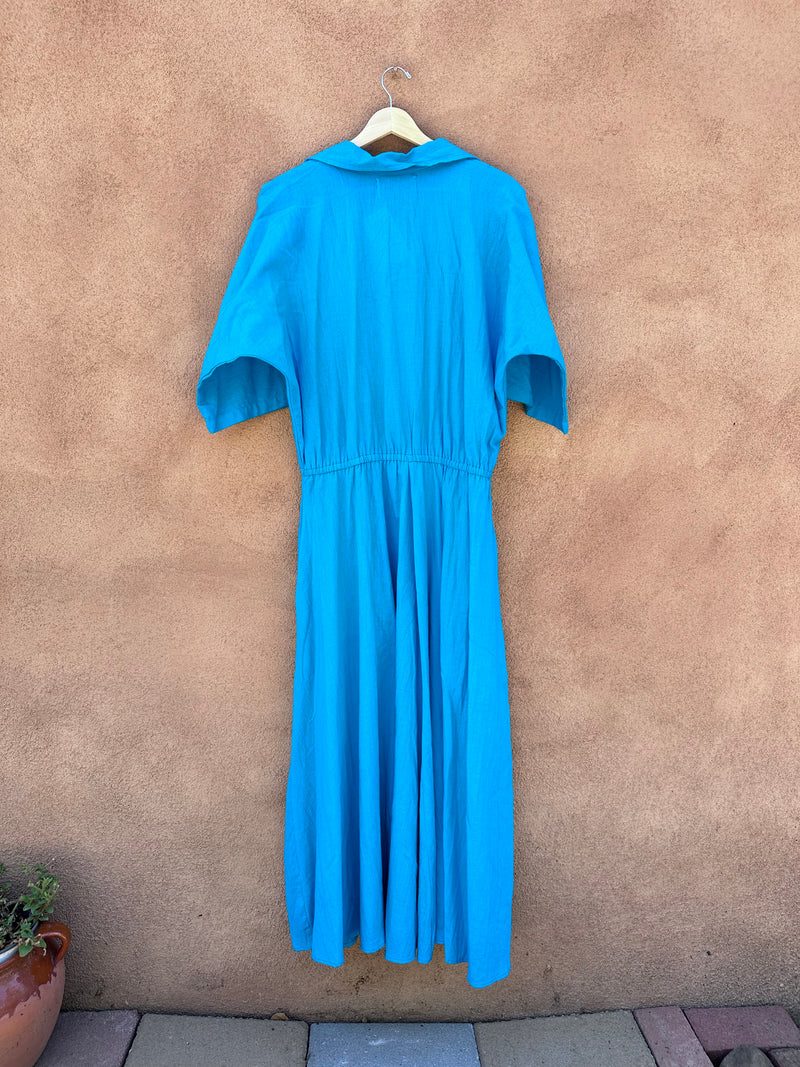Santa Fe Style Hari Casuals Blue Cotton Dress