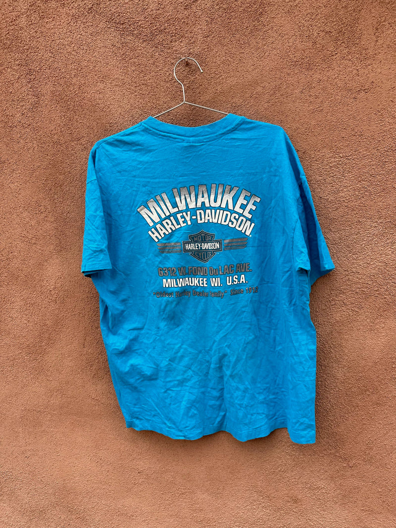Blue Milwaukee Harley T-shirt 1993