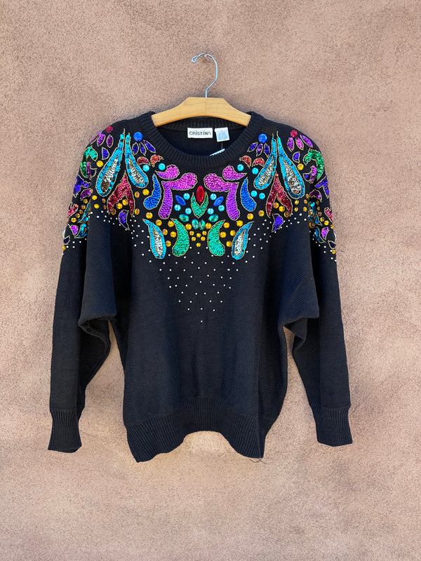 Beaded & Sequins Sweater by Cristina