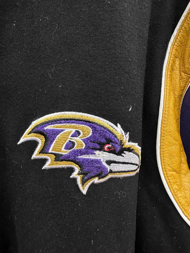 Leather & Wool (Blend) Baltimore Ravens Letterman Jacket - XXL - Reversible