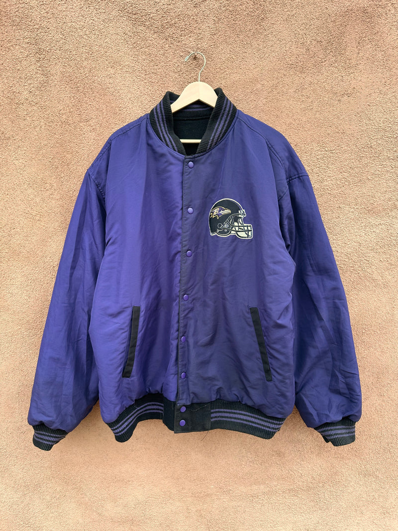 Leather & Wool (Blend) Baltimore Ravens Letterman Jacket - XXL - Reversible