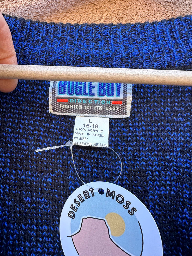 1980's Blue Bugle Boy Cardigan