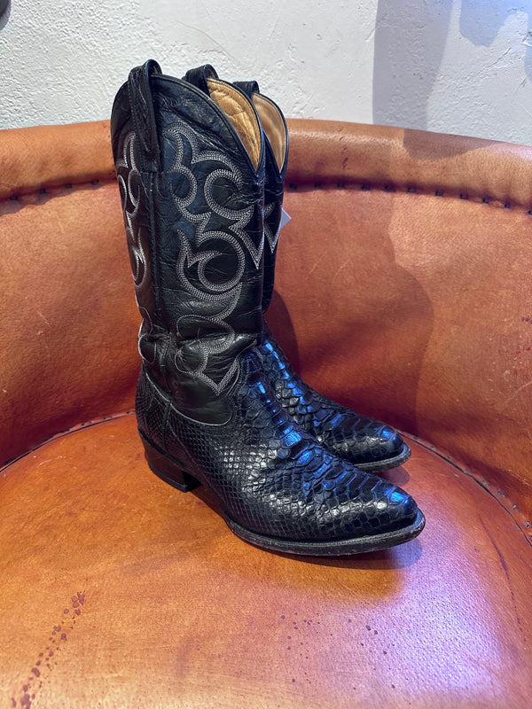 Genuine Python & Leather Trinity River Boots - 8.5D/10.5W