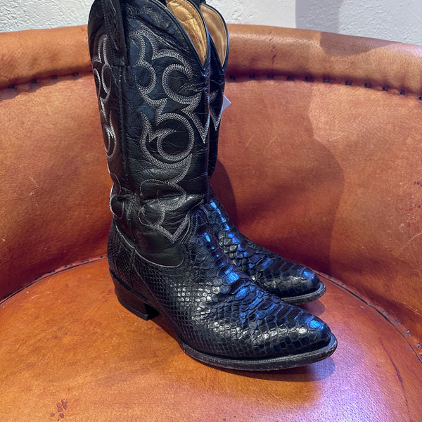 Vintage Genuine Python Leather Trinity River Boots 8.5D 10.5W