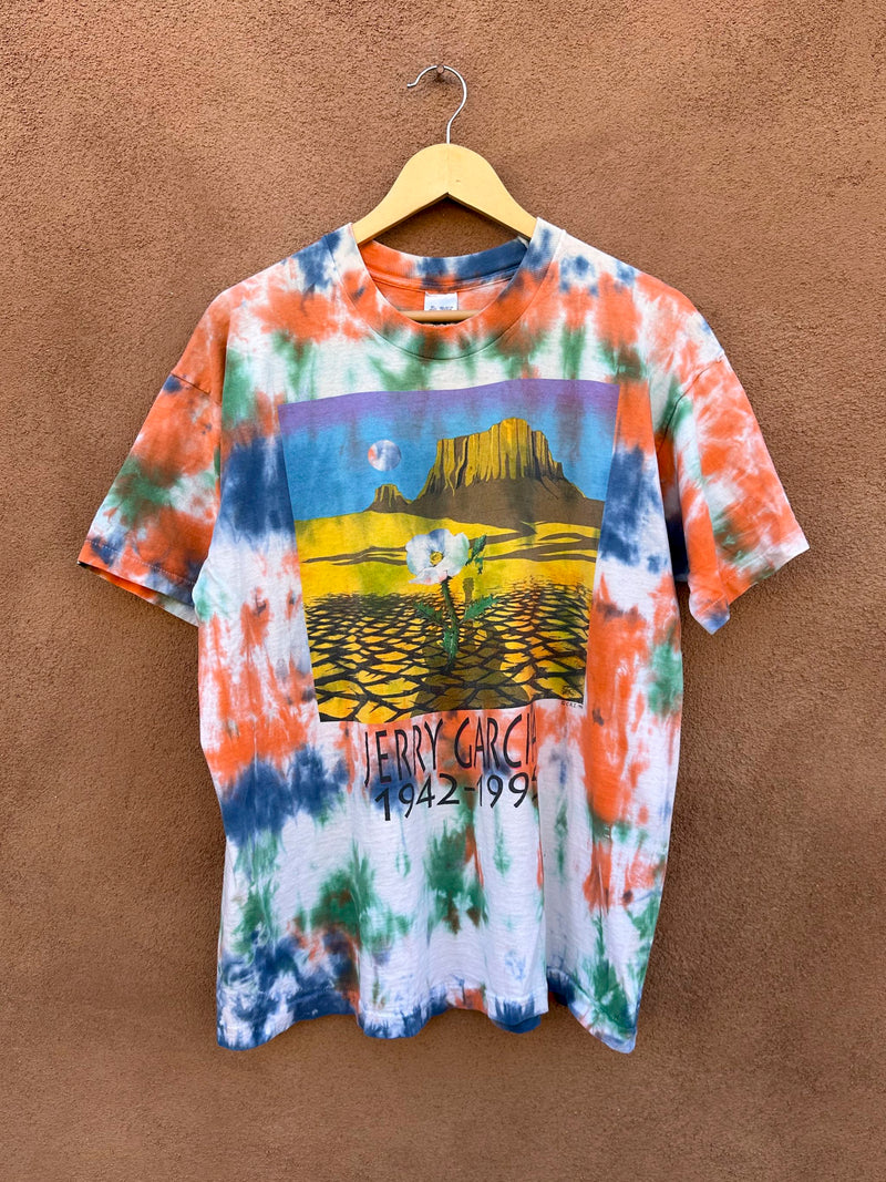 Jerry Garcia 1942-1995 Memorial T-shirt - Desert Cactus Flower Tie Dye