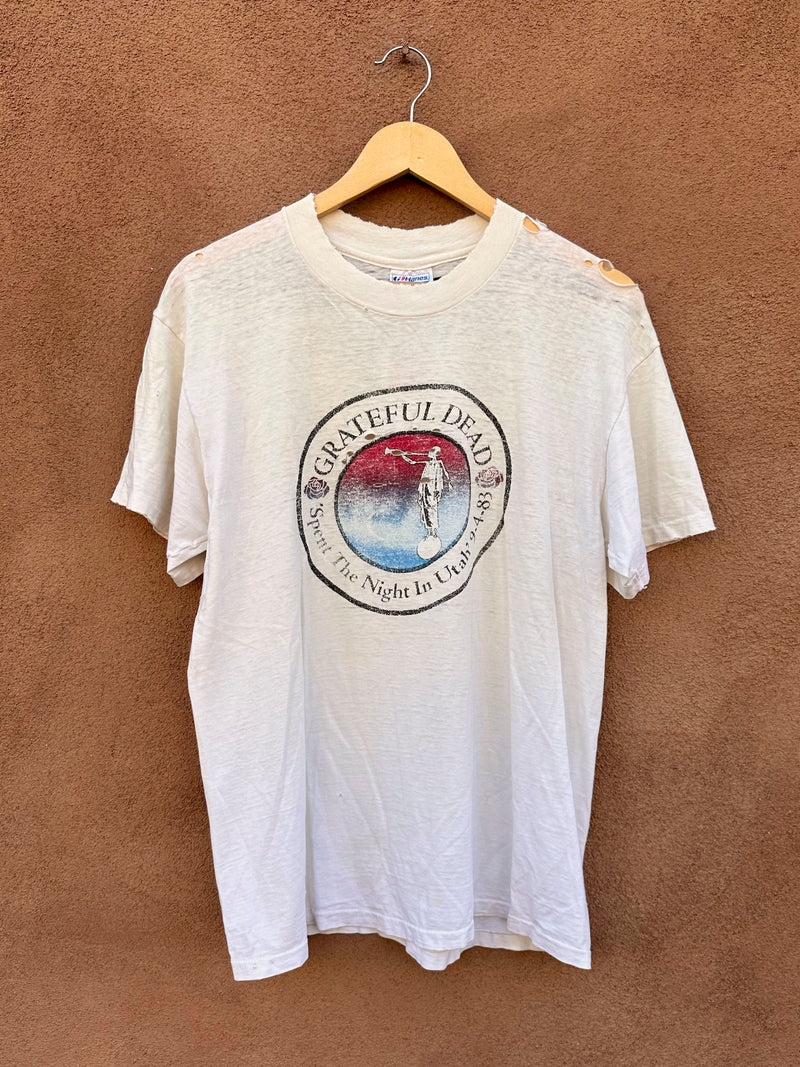 9-4-1983 "Spent the Night in Utah" Thrashed Grateful Dead T-shirt