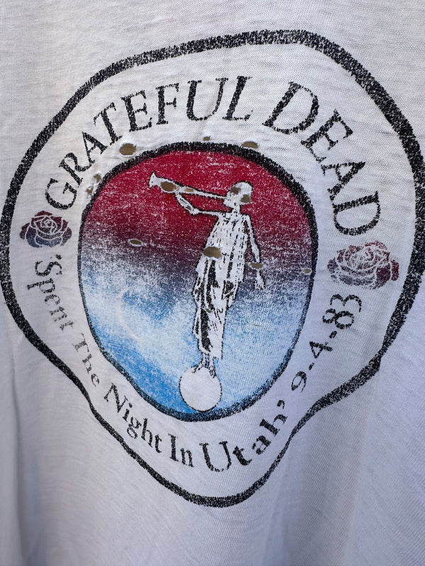 9-4-1983 "Spent the Night in Utah" Thrashed Grateful Dead T-shirt