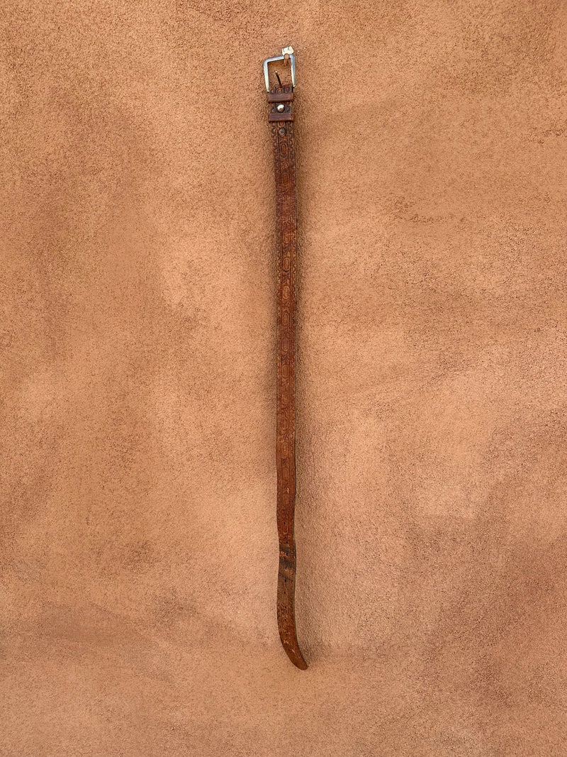 Oval Leaf Tooled Leather Belt