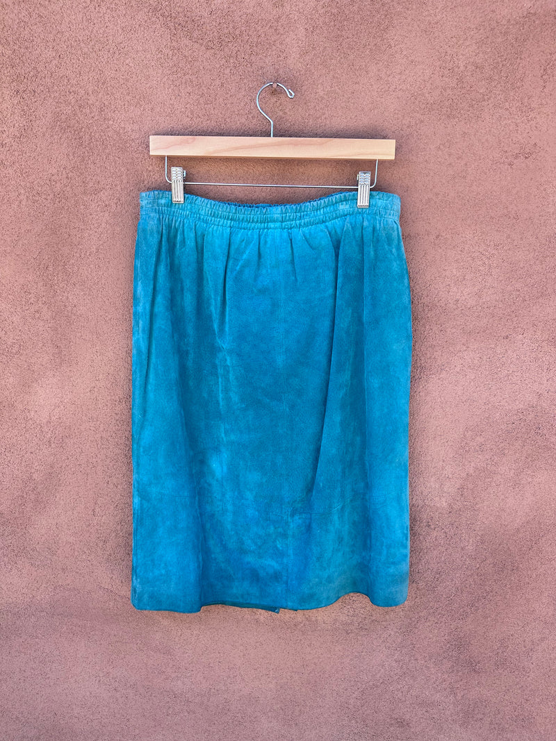 Blue Suede Skirt by LaVogue - Large