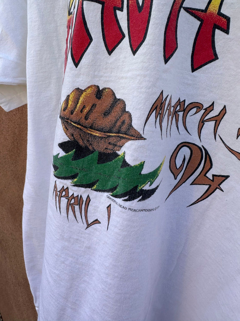 1994 Grateful Dead Atlanta Shows T-shirt 3/30 - 4/1 "Steal Your Face Peach"