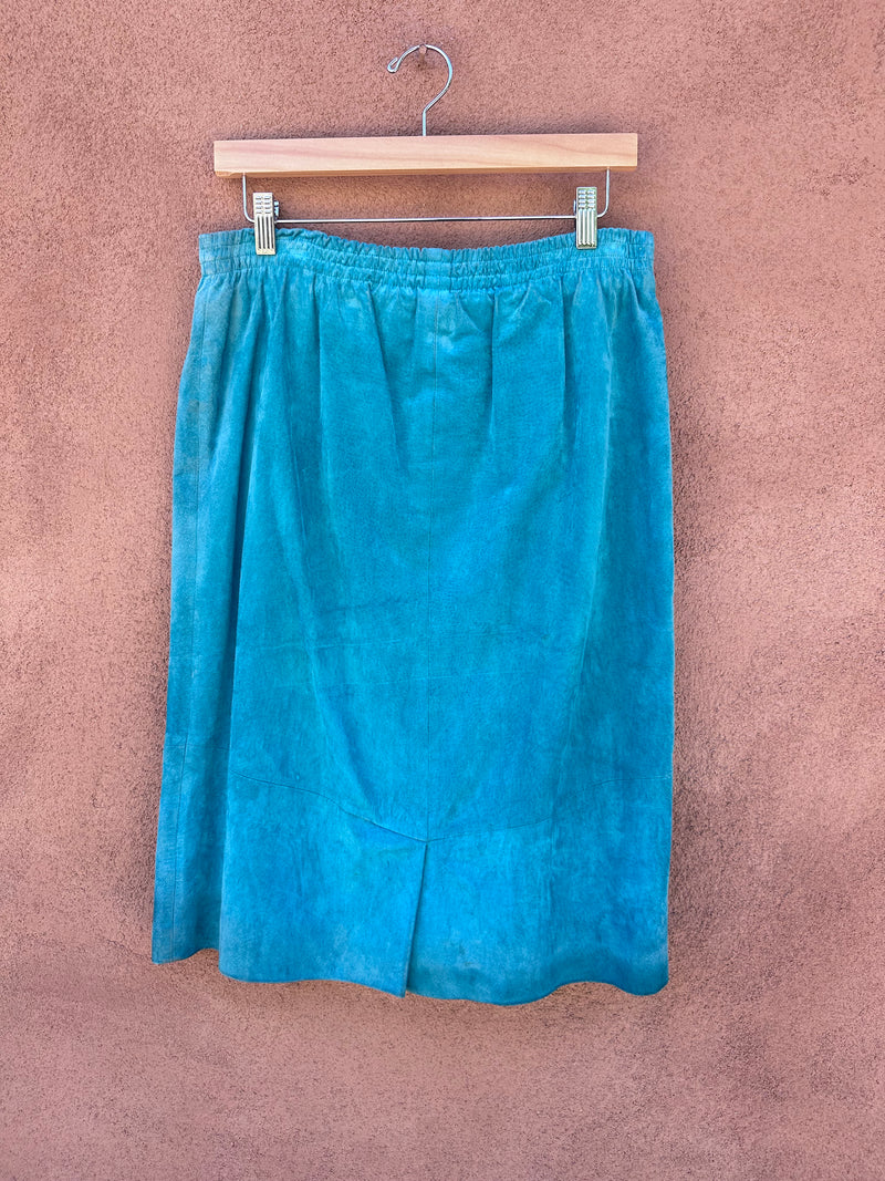 Blue Suede Skirt by LaVogue - Large