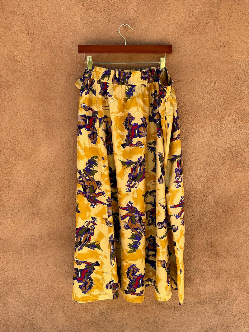 Paula Saker Sport 100% Silk Cowgirl Skirt