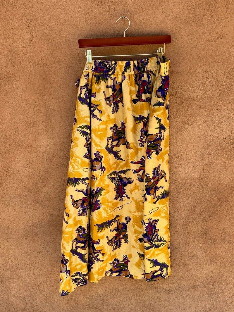 Paula Saker Sport 100% Silk Cowgirl Skirt
