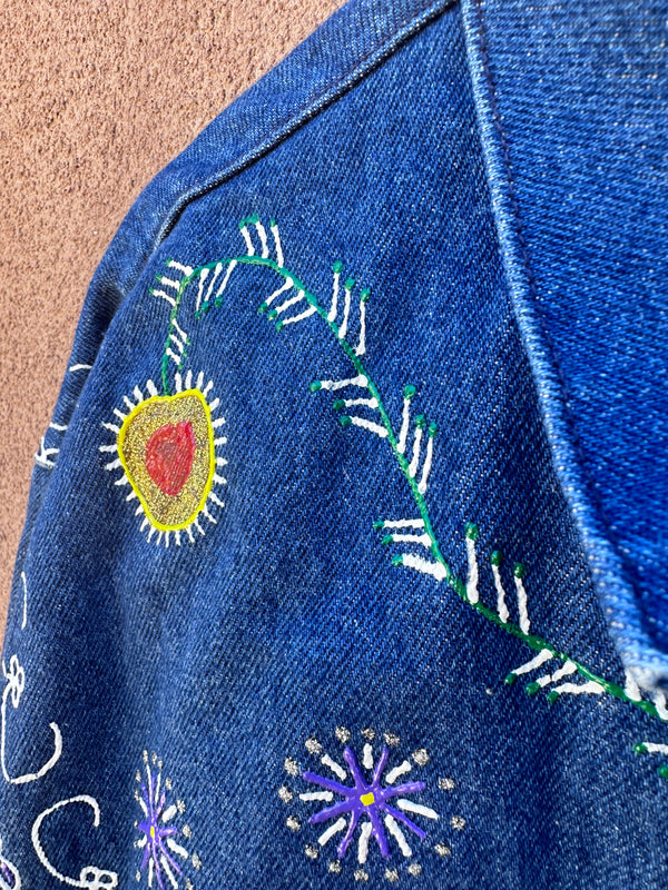 Puff Paint Denim Long Coat