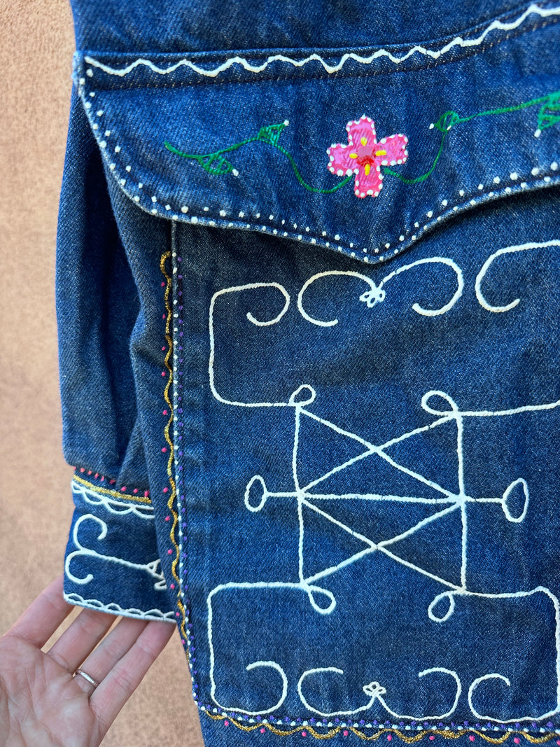 Puff Paint Denim Long Coat
