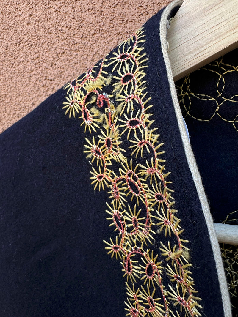 Antique Turkish Ottoman Embroidered Wool Cape