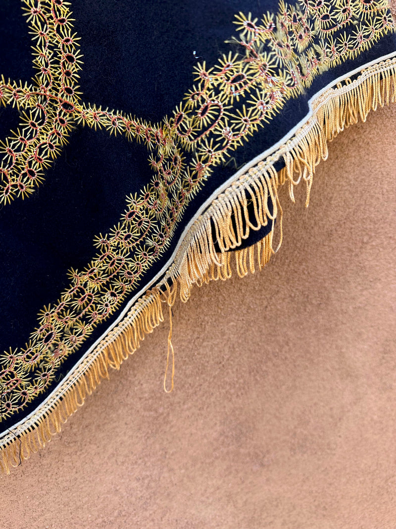 Antique Turkish Ottoman Embroidered Wool Cape