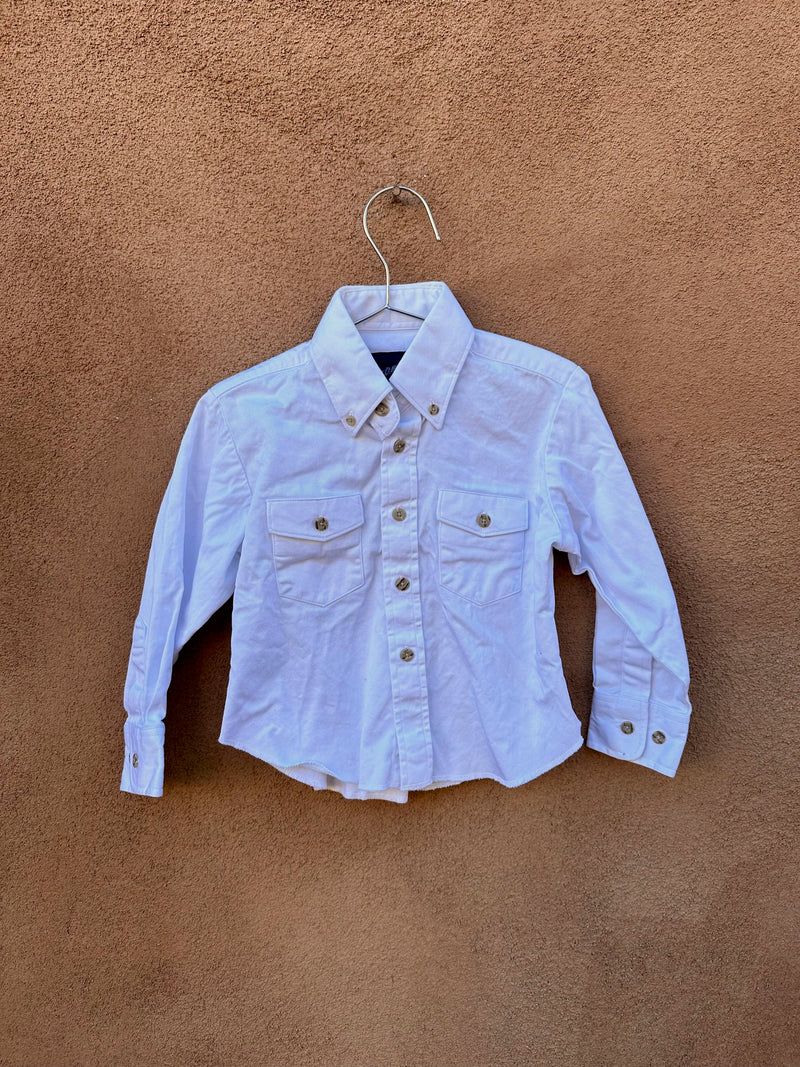 Kid's White Cotton Wrangler Shirt
