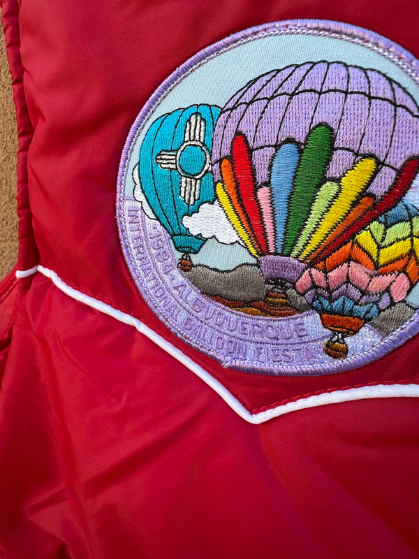 1984 Albuquerque International Balloon Fiesta Red Western Vest
