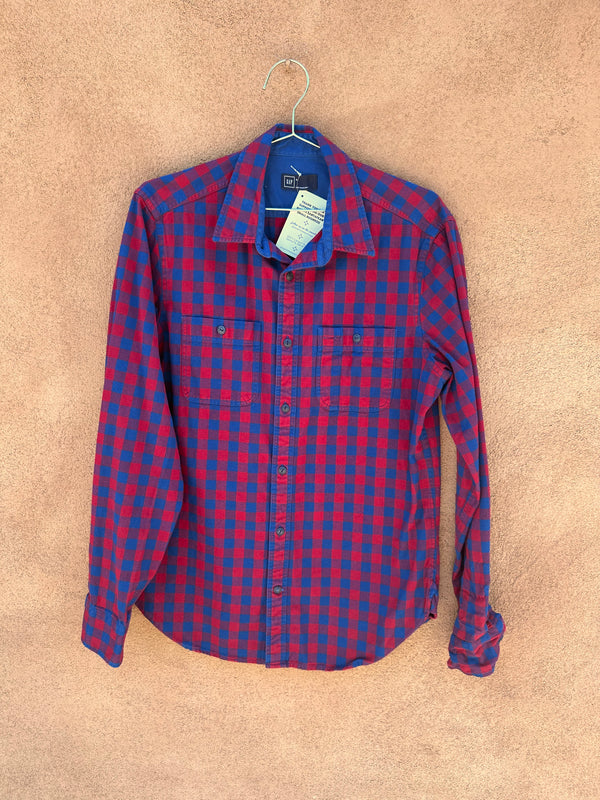 Blue and Red GAP Gingham Flannel - Medium