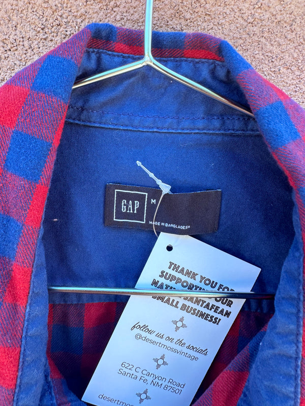 Blue and Red GAP Gingham Flannel - Medium