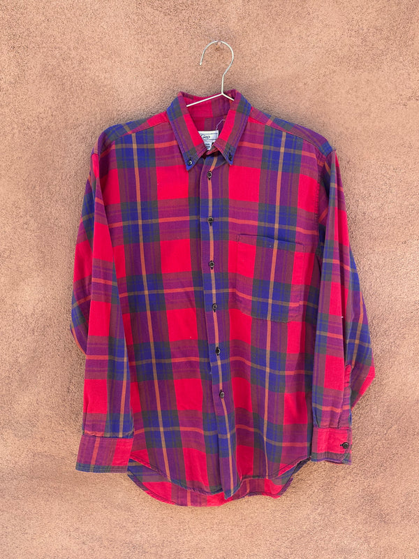 80's Gap Flannel Shirt - Red, Purple, Yellow Plaid