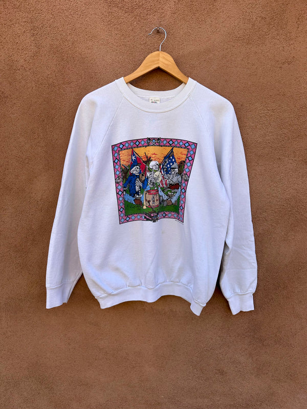 Grateful Dead Boneheadz Civil War Sweatshirt Hey Now Productions 1991 - as is