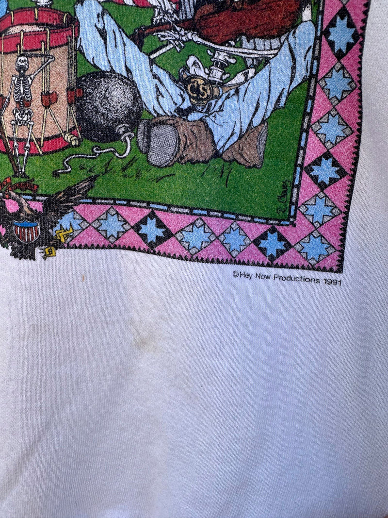 Grateful Dead Boneheadz Civil War Sweatshirt Hey Now Productions 1991 - as is