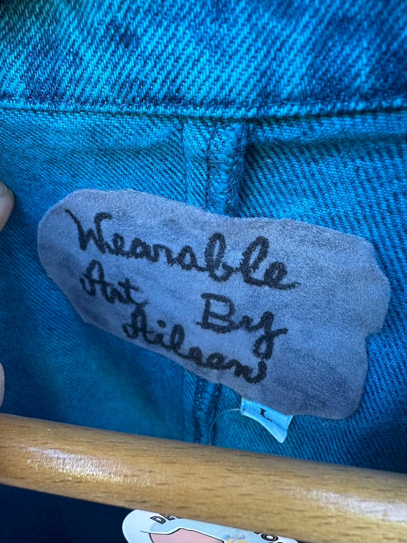Blue Denim Hand Painted Pueblo Girl Coat by Aileen
