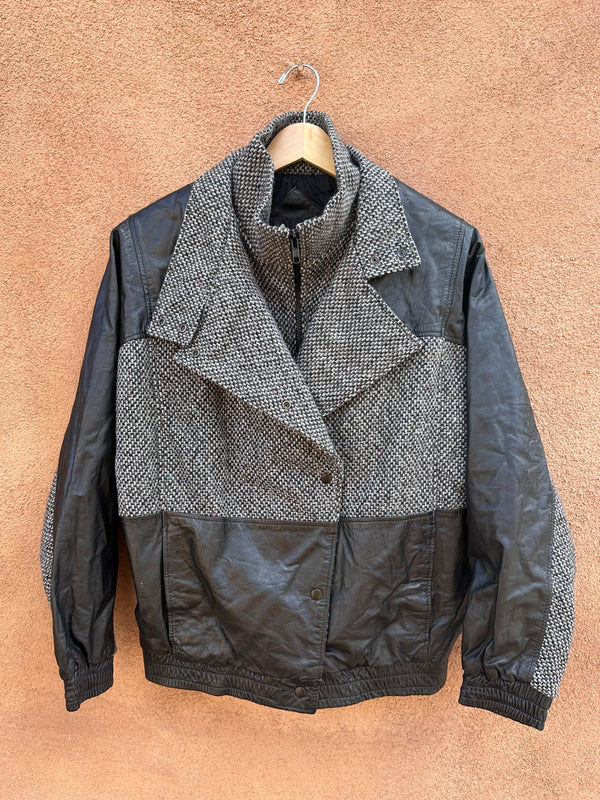 1980's New Wave Avanti Leather & Wool Blend Jacket