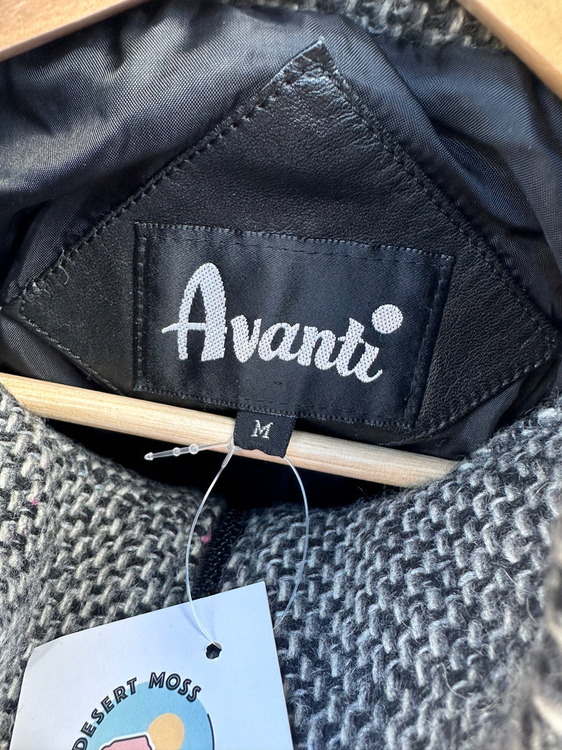 1980's New Wave Avanti Leather & Wool Blend Jacket