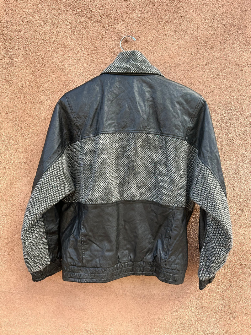 1980's New Wave Avanti Leather & Wool Blend Jacket