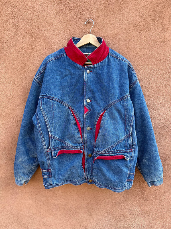 Raffaelo Denim Jacket with Red Corduroy