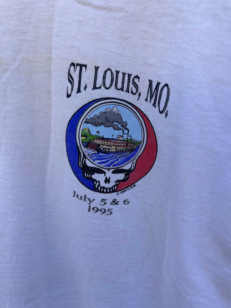 1995 Grateful Dead St. Louis, Missouri July 5 & 6 Shows Riverboat T-shirt - as is