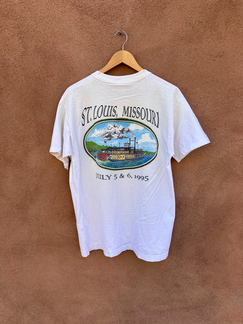 1995 Grateful Dead St. Louis, Missouri July 5 & 6 Shows Riverboat T-shirt - as is