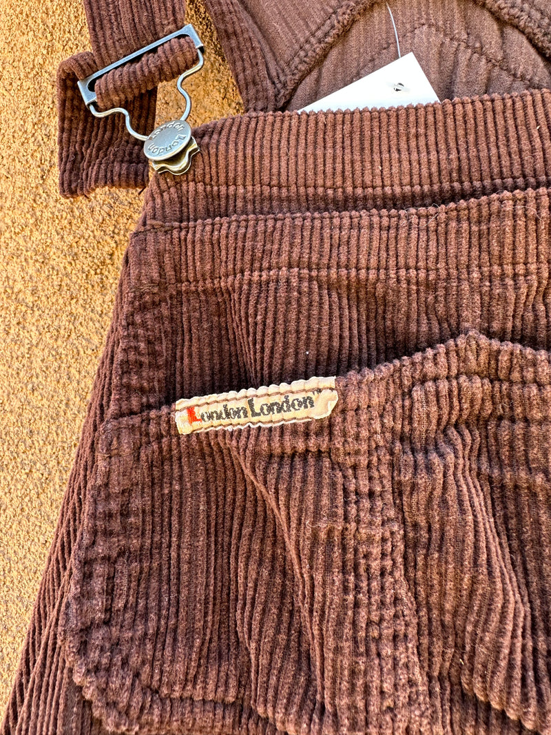 90's Brown Corduroy Overalls by London London