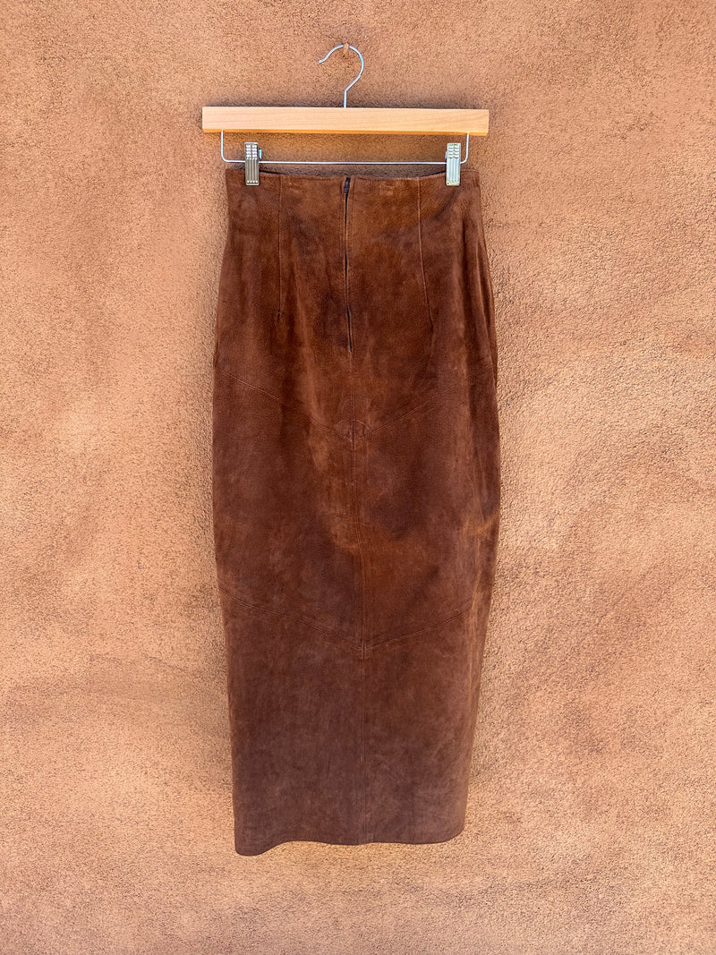 Hugo Buscati Brown Suede Skirt - 6